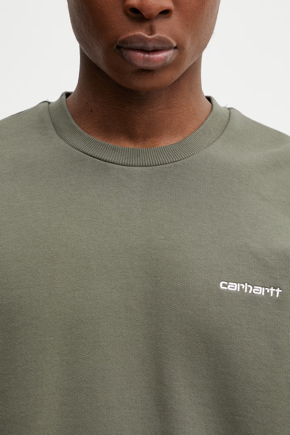 Carhartt WIP Script Embroidery Sweat bluza bawełniana damska zielony I034496.3LUXX