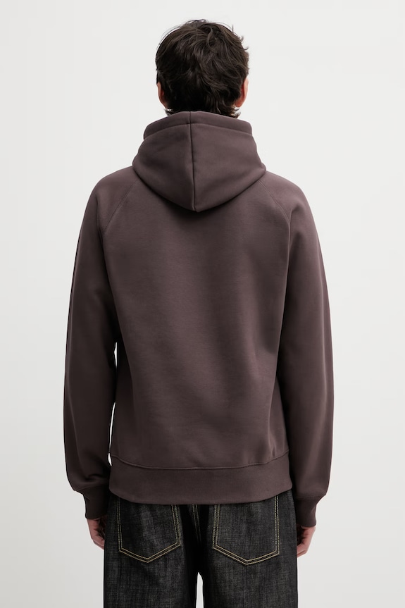 Odzież Carhartt WIP Hooded Chase Sweat bluza z kapturem męska I033661.3LNXX brązowy