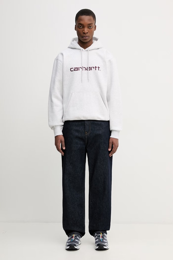 Carhartt WIP Hooded Carhartt Sweat bluza z bawełny męska I030547.3PNXX szary