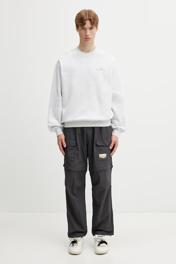 Carhartt WIP WIP Label Sweat Men's cotton oversized sweatshirt I036346.482XX gray