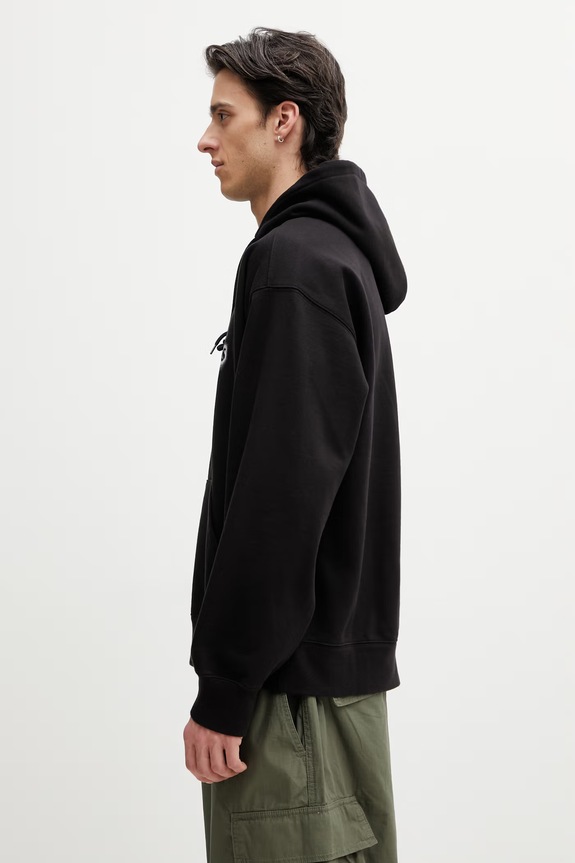 Carhartt WIP Hooded World Tour Sweat hanorac oversized cu bumbac pentru bărbați I036156.89XX negru SS26