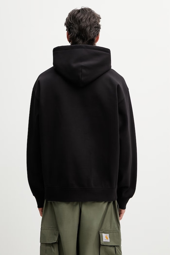 Îmbrăcăminte Carhartt WIP Hooded World Tour Sweat hanorac oversized cu bumbac pentru bărbați I036156.89XX negru