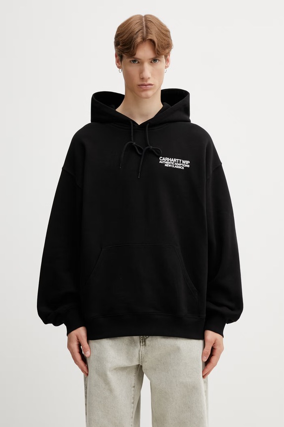 Oblečenie Carhartt WIP Hooded Sean Hamilton Sweat mikina s kapucňou bavlnená pánska I036374.89XX čierna
