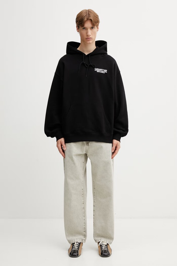 Carhartt WIP Hooded Sean Hamilton Sweat mikina s kapucňou bavlnená pánska I036374.89XX čierna