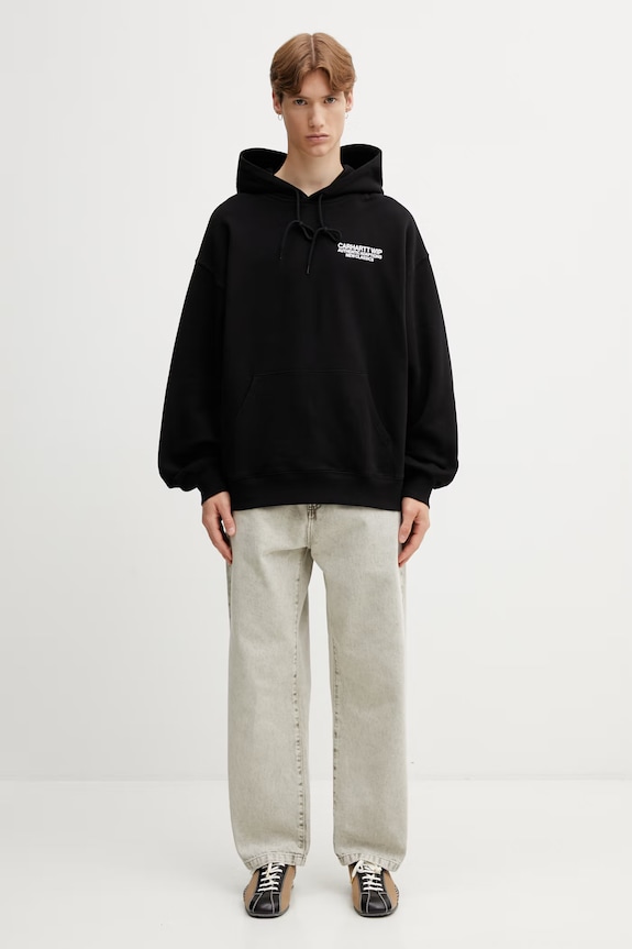 Carhartt WIP Hooded Sean Hamilton Sweat mikina s kapucňou bavlnená pánska I036374.89XX čierna