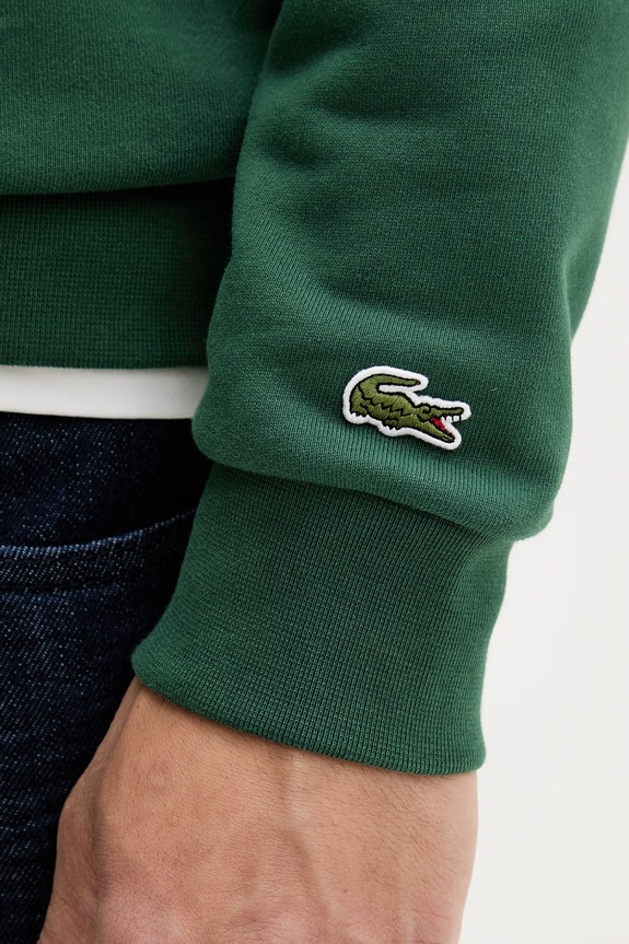 Lacoste bluza z kapturem męska bawełniana SH0745 zielony