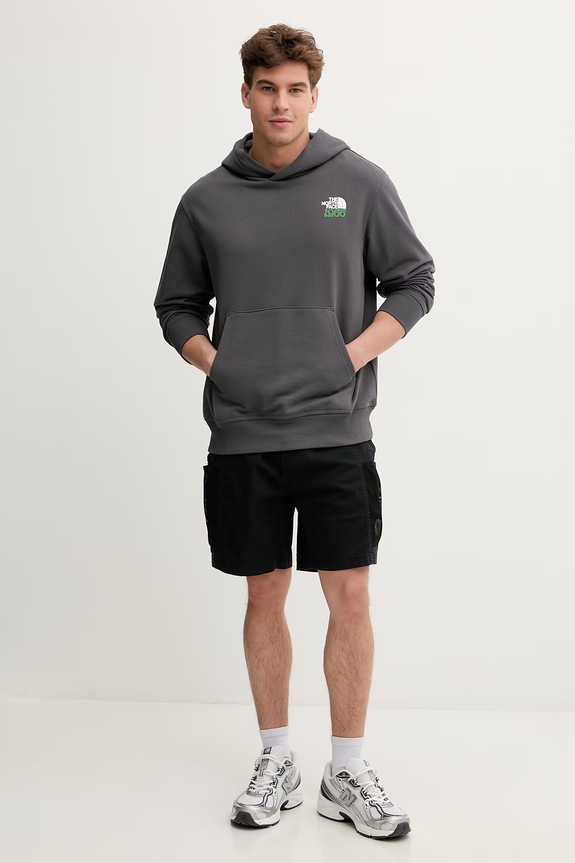 The North Face bluza z kapturem męska bawełniana 1966 MOTION NF0A8GAJRHI1 szary SS26