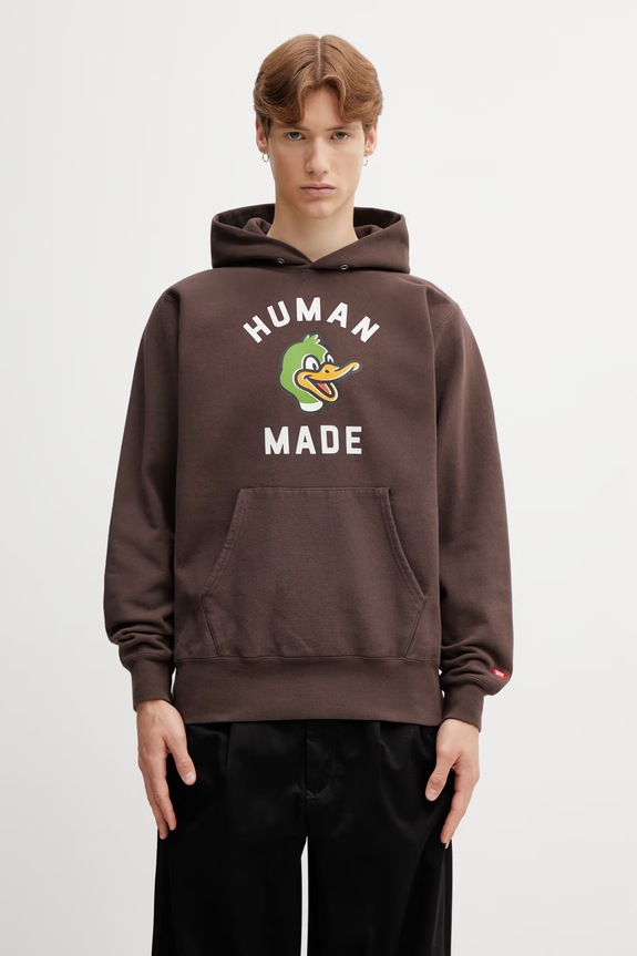 Human Made MENS KNITTED HOODIE bluza z kapturem męska bawełniana brązowy HM31CS036