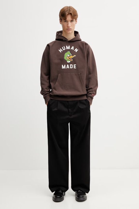 Human Made MENS KNITTED HOODIE bluza z kapturem męska bawełniana HM31CS036 brązowy
