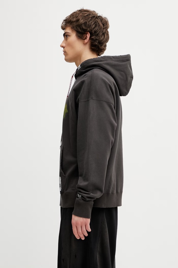 Maison MIHARA YASUHIRO mikina s kapucí bavlněná pánská J16HD781 černá SS26