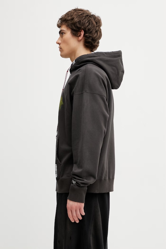 Maison MIHARA YASUHIRO mikina s kapucí bavlněná pánská J16HD781 černá SS26