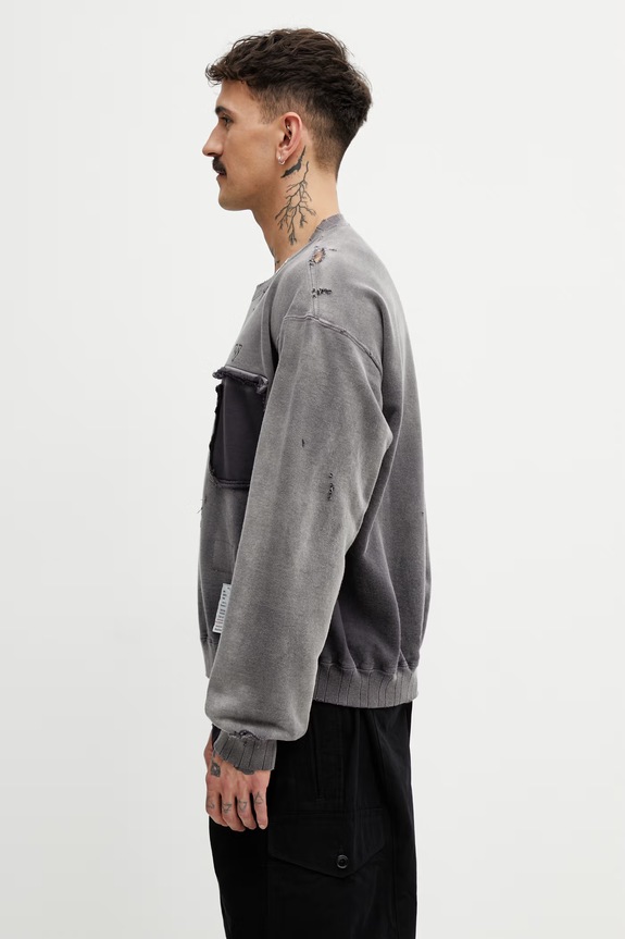 Maison MIHARA YASUHIRO bluza bawełniana męska J16PO722 szary SS26