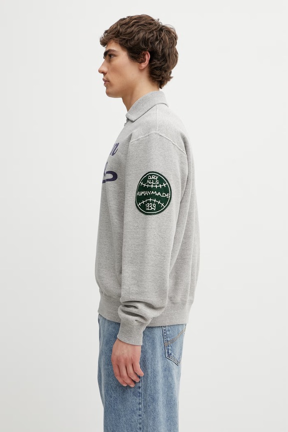 Human Made суичър от памук мъжки HM31CS005 сив SS26