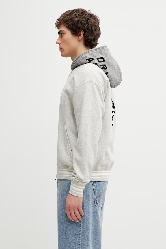Human Made суичър с цип и качулка от памук мъжки HM31CS018 сив SS26