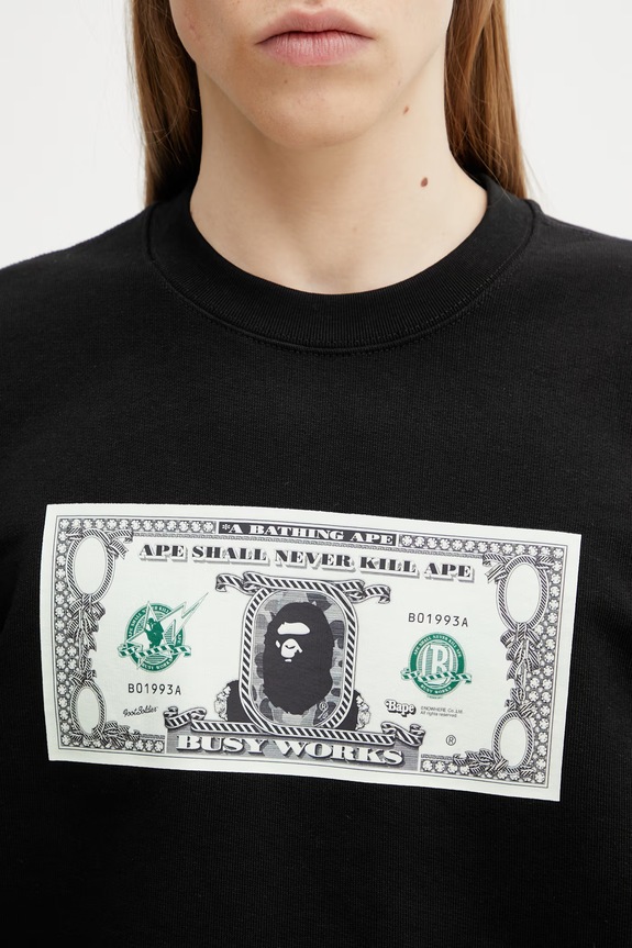 A Bathing Ape Banknote felpa con cotone da uomo nero 0ZXSWM309131Q