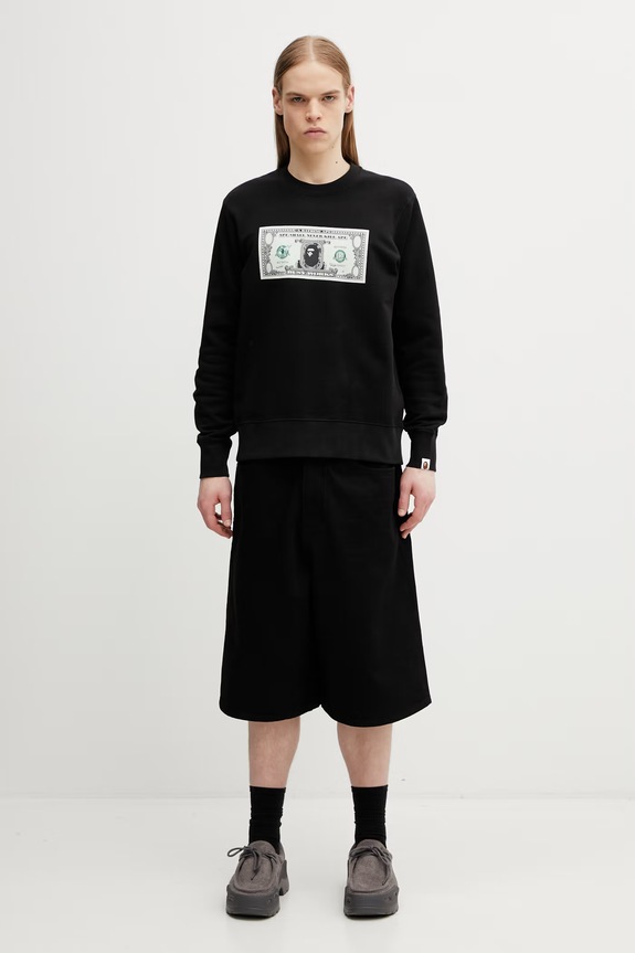 A Bathing Ape Banknote felpa con cotone da uomo 0ZXSWM309131Q nero