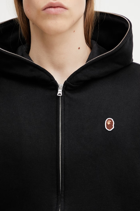 A Bathing Ape One Point zip-up hoodie with cotton Men's black 0ZXSWM313151Q