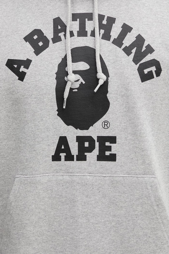 A Bathing Ape College felpa con cappuccio in cotone da uomo grigio 0ZXSWM003141Q