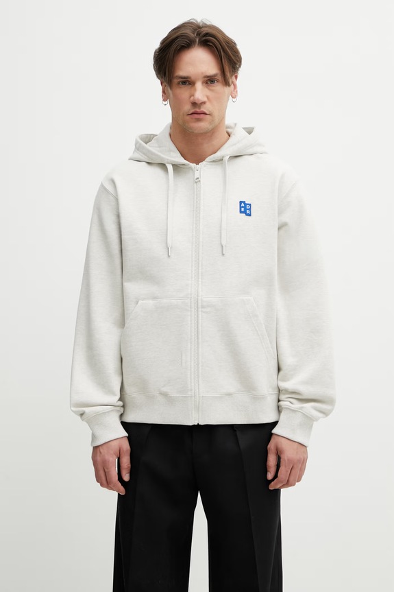 Ader Error bluza rozpinana z kapturem bawełniana męska beżowy BO42FYHD0401OT