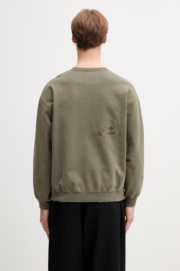 Odzież Neighborhood bluza oversize bawełniana męska 261FPNH.CSM08 zielony