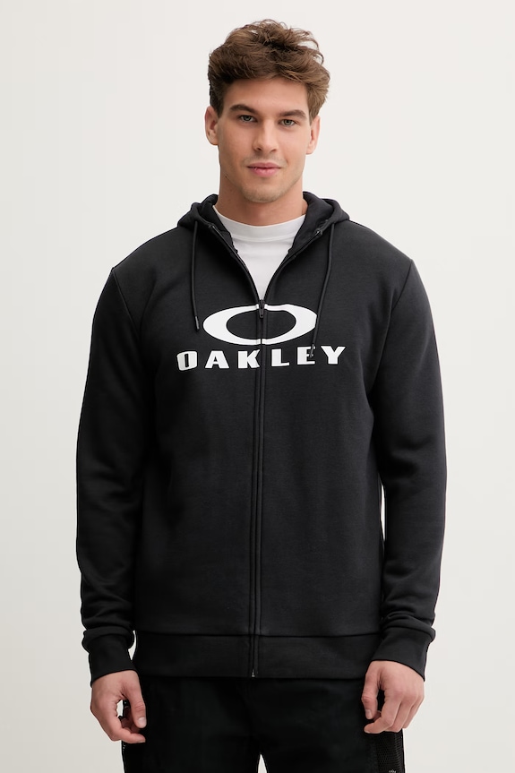 Oakley bluza rozpinana z kapturem męska z bawełną czarny FOA402598