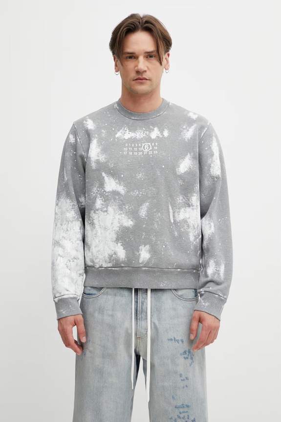 MM6 Maison Margiela dukserica za muškarce od pamuka siva SH2GU0033.S25337