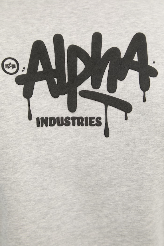 Alpha Industries mikina s kapucí pánská s bavlnou Signature 266350 šedá