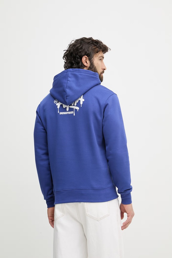 Odjeća Alpha Industries dukserica sa kapuljačom za muškarce s pamukom Signature 266350 ljubičasta