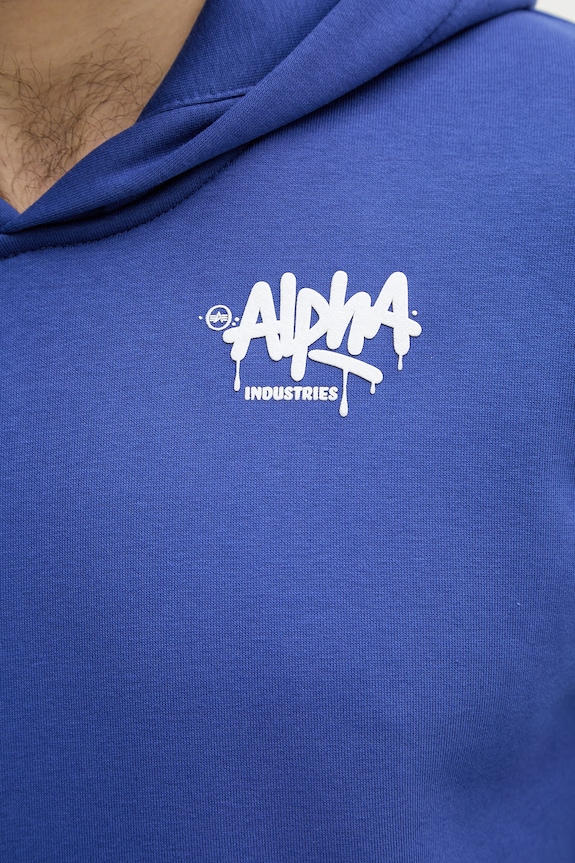 Alpha Industries dukserica sa kapuljačom za muškarce s pamukom Signature 266350 ljubičasta