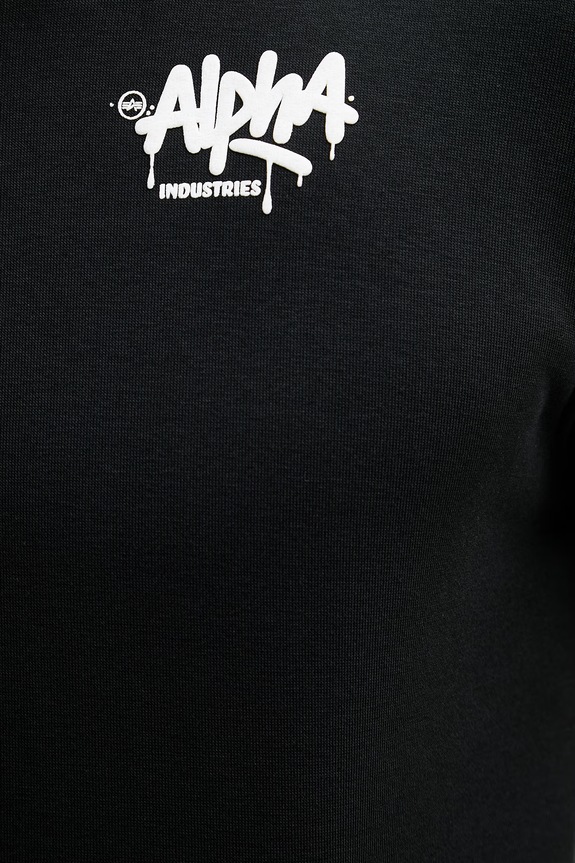 Alpha Industries hanorac cu glugă pentru bărbați, cu bumbac Signature 266350 negru