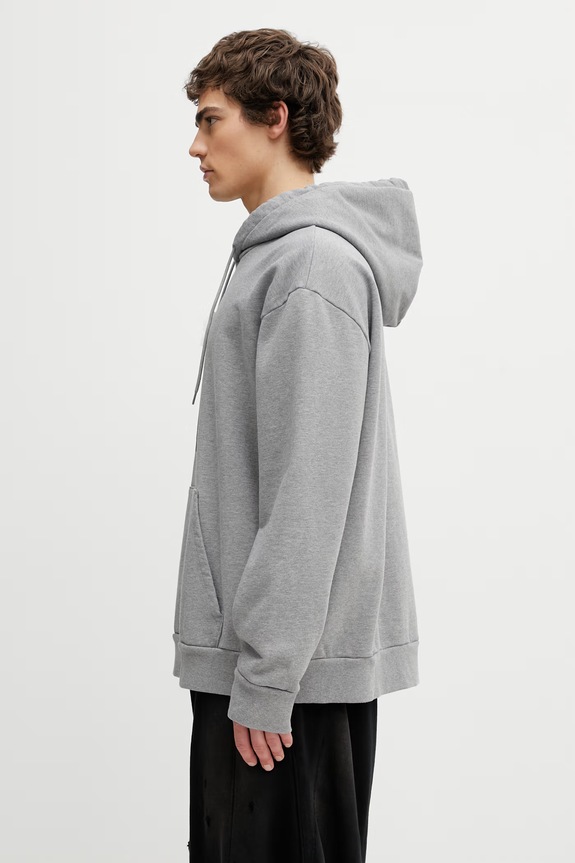 MM6 Maison Margiela Μπλούζα με κουκούλα ανδρική βαμβακερή SH2GU0034.S25337 γκρί SS26