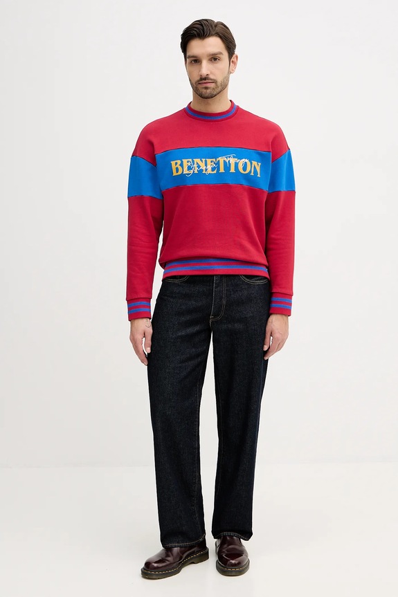 Хлопковая кофта United Colors of Benetton x Stranger Things 342ZU10BA бордо SS26