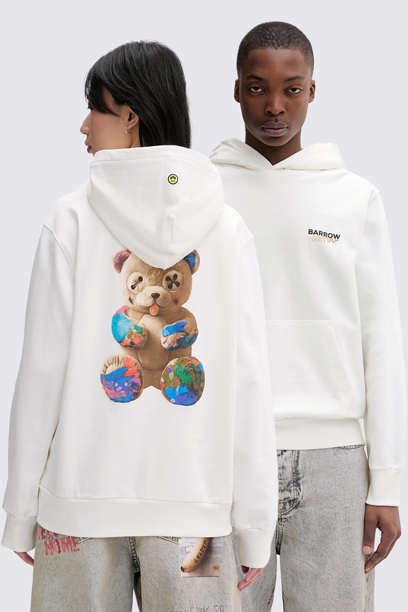 Barrow bluza z kapturem bawełniana biały S6BWUAHS075