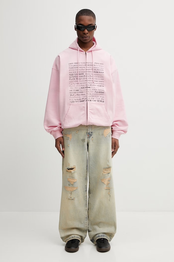 Vetements Fuck Everything hoodie cotton ME76ZU209PX pink