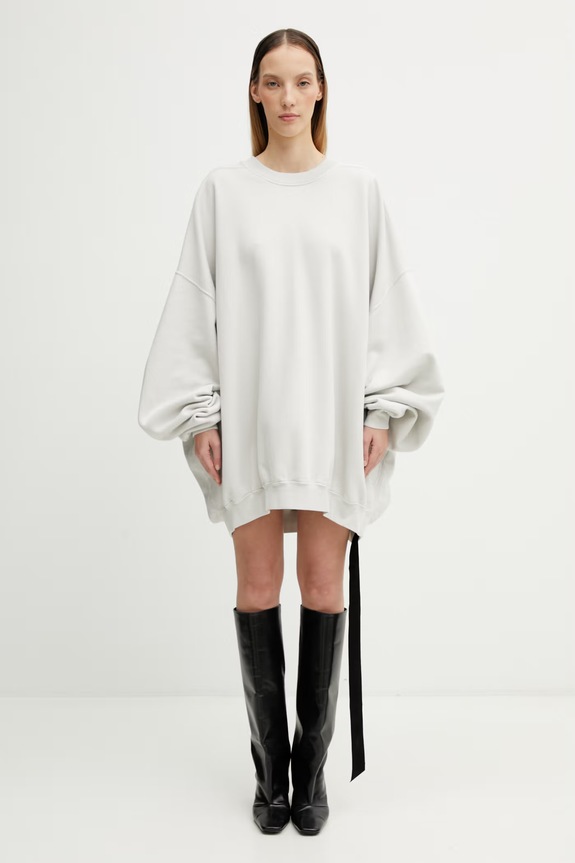 Rick Owens DRKSHDW Hun dukserica od pamuka za žene siva DS01F4242.FP