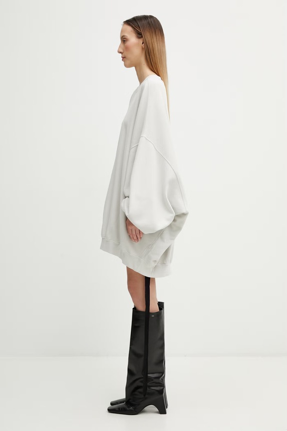 Rick Owens DRKSHDW Hun dukserica od pamuka za žene DS01F4242.FP siva SS26