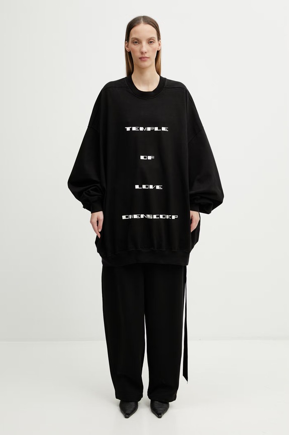 Rick Owens DRKSHDW Hun dukserica pamučna ženska DS01F4242.RIGP7P crna