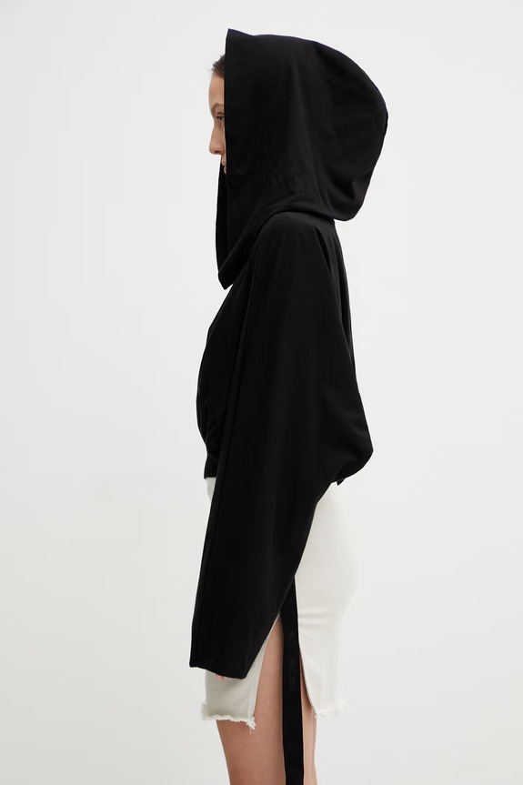 Rick Owens DRKSHDW bluza bawełniana DS01F4218.RN czarny SS26