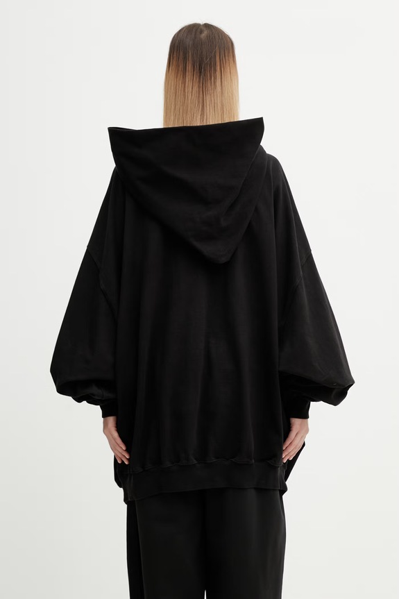 Одяг Rick Owens DRKSHDW Mountain кофта на блискавці з капюшоном бавовняна жіноча DS01F4228.RIGP чорний