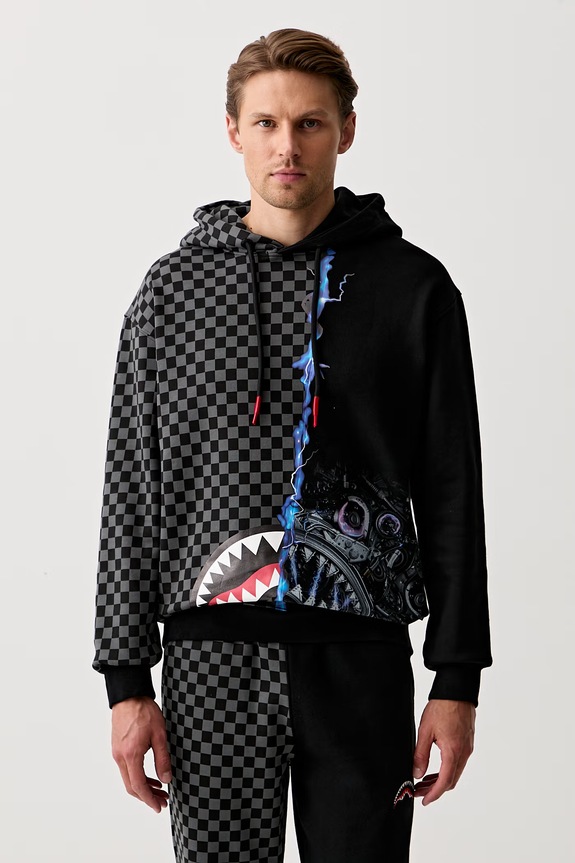 Sprayground bluza z kapturem bawełniana czarny SP404