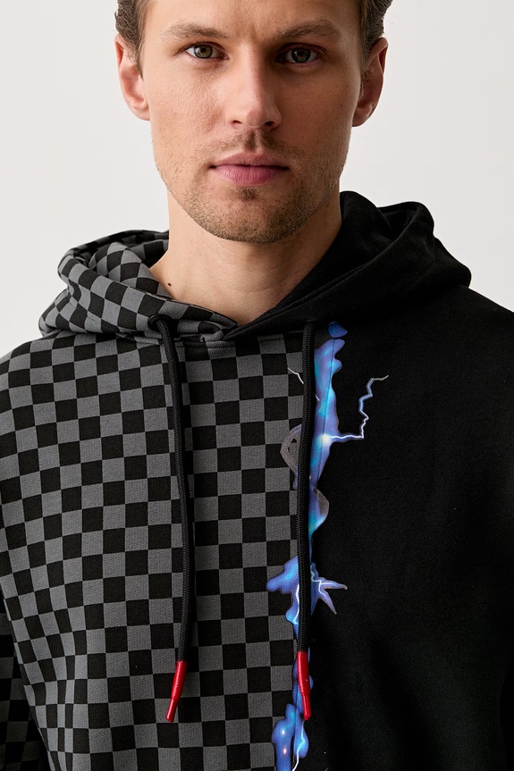 Sprayground bluza z kapturem bawełniana czarny SP404
