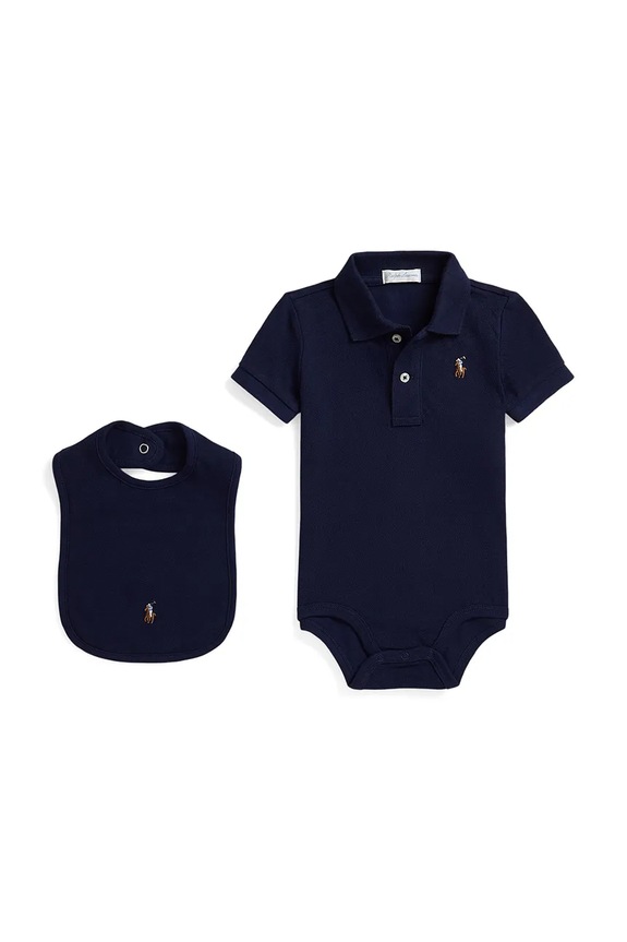 Pamučni bodi za bebe Polo Ralph Lauren mornarsko plava 320981612001
