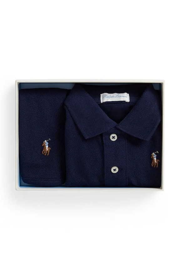 Pamučni bodi za bebe Polo Ralph Lauren 320981612001 mornarsko plava SS26