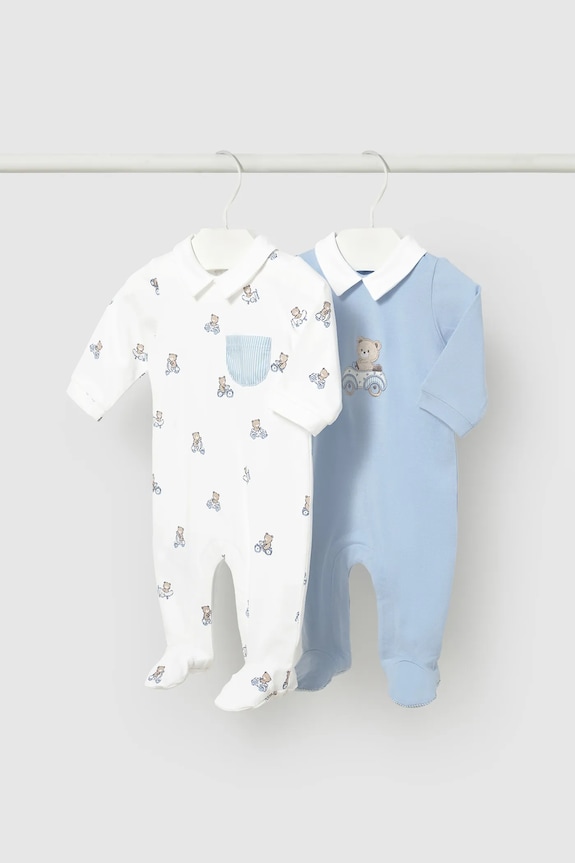 Mayoral Newborn śpioszki niemowlęce 2-pack 2-pack niebieski 1716.1B.Newborn.PPY2