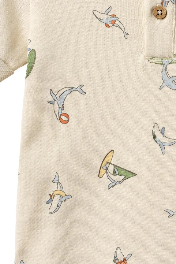 Chłopiec Wheat rampers niemowlęcy bawełniany 9410.193.GOTS beżowy