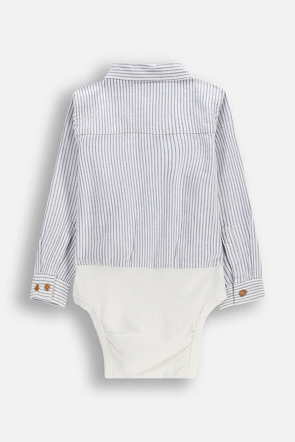 Coccodrillo body dojčenské s prímesou ľanu WC6112901EBB modrá SS26
