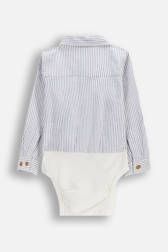 Coccodrillo body dojčenské s prímesou ľanu WC6112901EBB modrá SS26