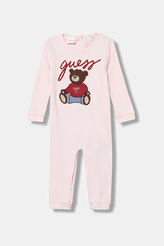 Guess pajacyk niemowlęcy bawełniany Gift Box różowy H6RW01.KA6W4.PPY2.G