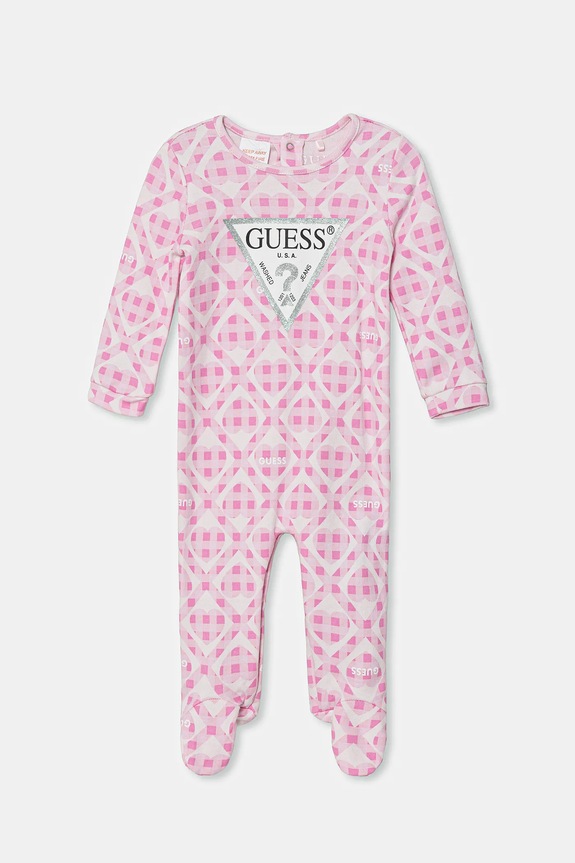 Guess pajacyk niemowlęcy bawełniany Produkt niemowlęcy różowy S6RG00.KA6W4.PPY2