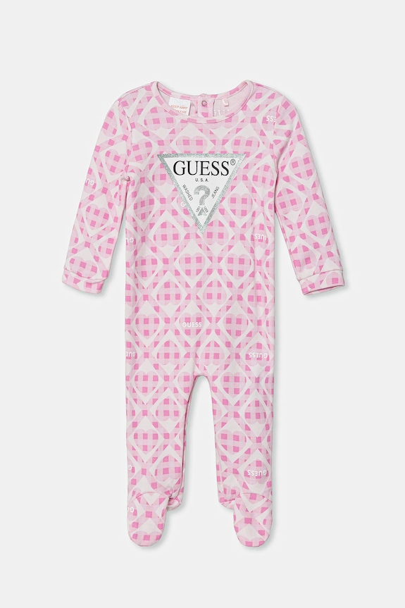 Guess pajacyk niemowlęcy bawełniany Produkt niemowlęcy różowy S6RG00.KA6W4.PPY2